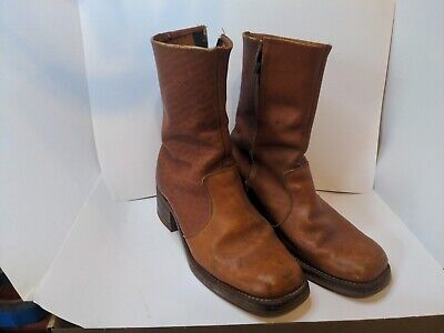 Vintage Handmade Leather Men's 9-9.5 *70s Boots Side Zip Vintage Handmade Leather Men's 9-9.5 *70s Boots Side Zip