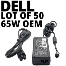 LOT OF 50 GENUINE DELL 65W 19.5V AC Adapter Charger LA65NM130 HA65NM130  Cords