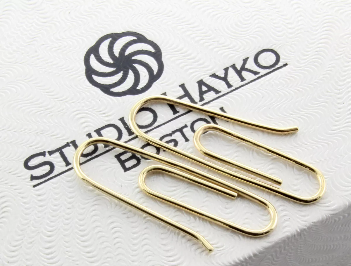 14k Yellow Gold Paperclip earrings PAIR 1 14k Gold Paper clip