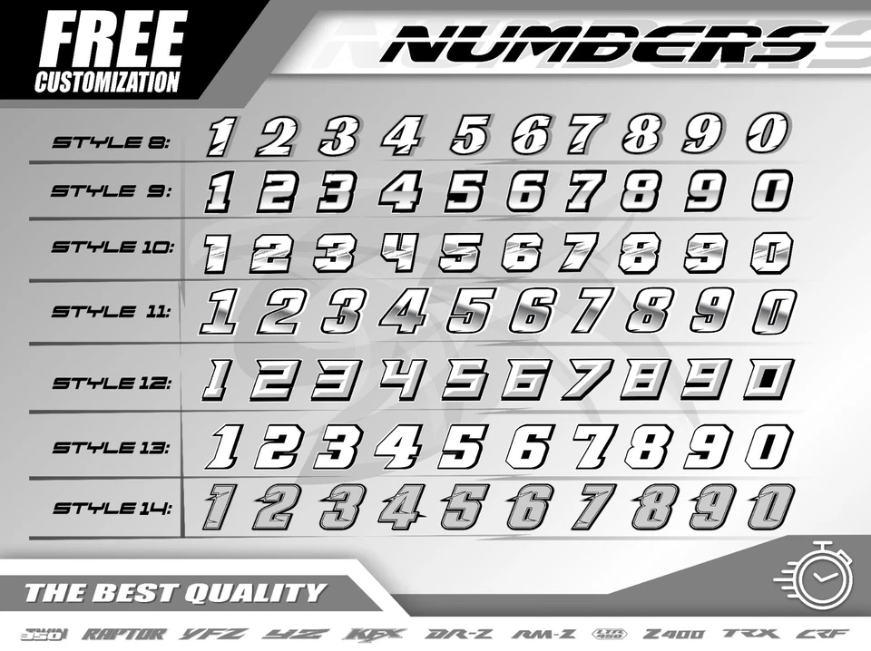 Graphics Kit for YAMAHA YFZ 450R 2009 2010 2011 2012-2013 graphics kit stickers - Image 4 of 4