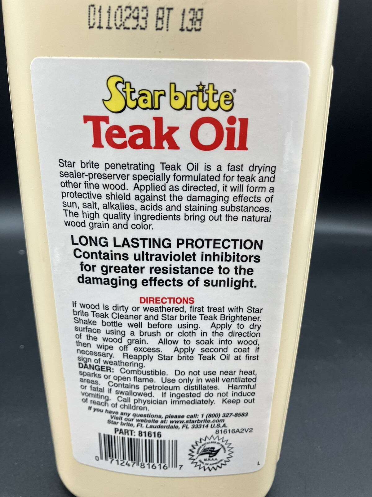 Star Brite Teak Oil Sealer Preserver 16 oz 81616 with UV