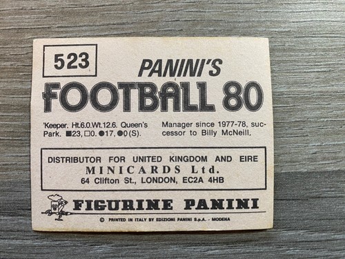 Panini Football 80 Sticker Alec Ferguson/Bobby Clark Aberdeen No. 523 - Picture 2 of 2