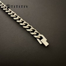 New Pure Titanium Bracelet Width 10.5mm Anti Allergic Cuban Chain No Allergic