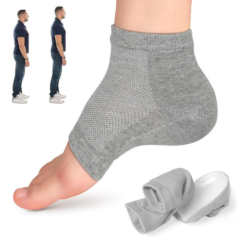 Invisible Height Increase Insoles Silicone Heel Pad Cover Sock  Liners
