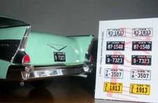 1955 - 1959 IOWA miniature LICENSE PLATES for 1/25 scale MODEL CARS—PLEASE READ