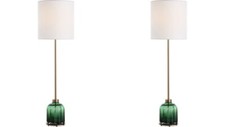 PAIR OF 37 LOIS MODERN BUFFET TABLE LAMPS FLU...