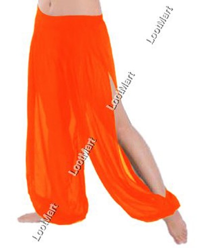 Pantalones de yoga harén danza del vientre D verde azulado 1 abertura pantalones tribales pantalones genio 25 colores - Imagen 14 de 26
