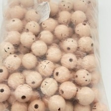 25mm Wood Doll Head Beads with Faces 100 Pieces NEW Sealed Made In Taiwan