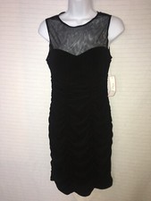 ELIZA J New York MISSY DRESS BLACK RUCHED NEW SZ 4