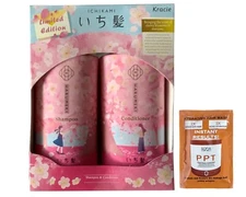 Kracie ICHIKAMI Harumeki Sakura Hair Care Shampoo & Conditioner Set 480ml 