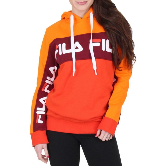 womans orange hoodie