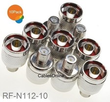 10-Pack F-Type Female to N-Type Male Antenna RF Adapter, CablesOnline RF-N112-10