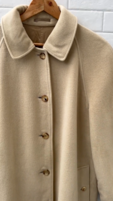 Women's Vintage Burberry Prorsum Ivory Beige Wool Coat Jacket Size