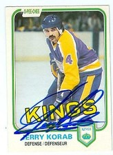Jerry Korab autographed hockey card (Los Angeles Kings) 1981 O Pee Chee #145
