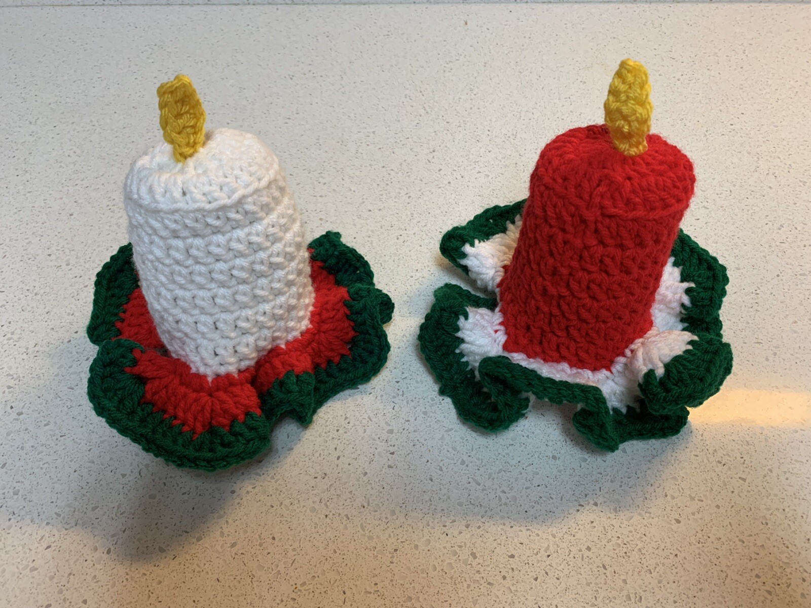 Vintage Handmade Crochet Christmas Candles-image