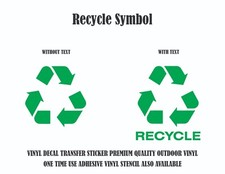 Recycle Trash Symbol Transfer Sticker Vinyl Decal Or Adhesive Vinyl Stencil
