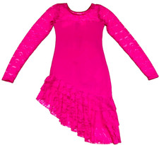 Beautiful Stunning Dress Asymmetrical Skirt See Through Lace Pink New Women S