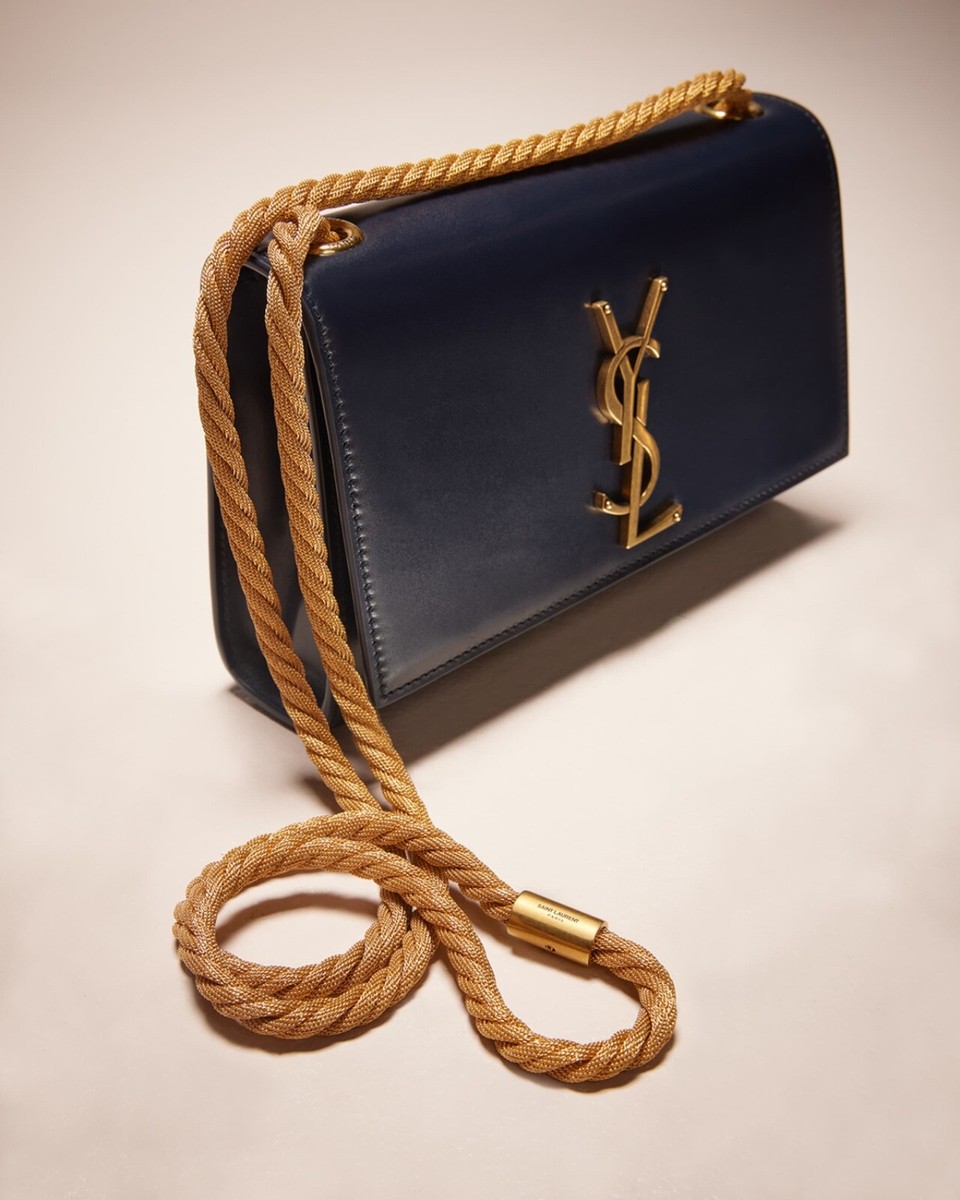 Authentic YSL Small Kate Dark blue with Gold Hardware | eBay