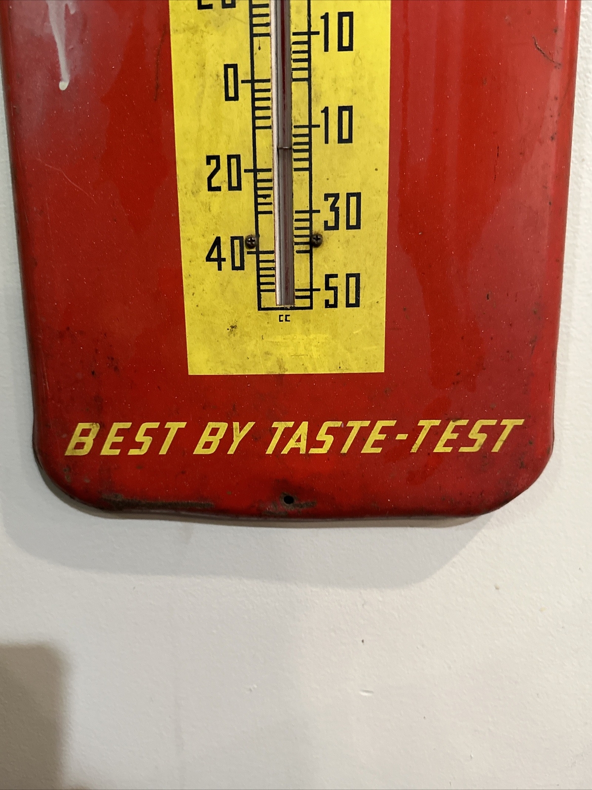 ORGINAL AUTHENIC DRINK ROYAL CROWN COLA THERMOMETER METAL SIGN. 9.5x26