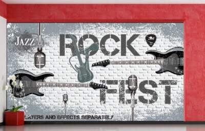 3D Rock Musik Gitarre Q4916 Tapete Wandgemälde Fototapete Selbstklebend Kay