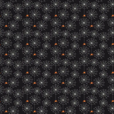 Riley Blake Beggar's Night Spiderwebs Black ~ Glow in the Dark Halloween Fabric