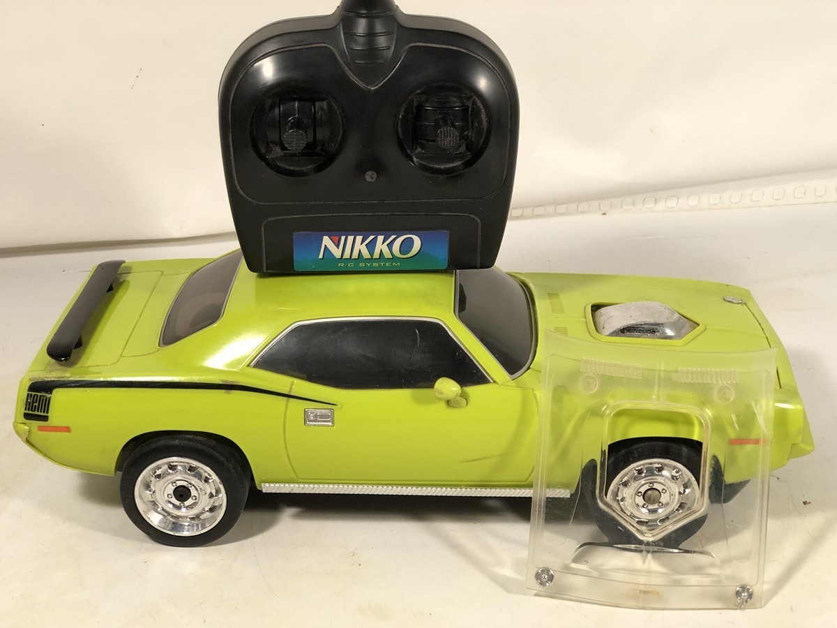 1970 Plymouth Baracuda Radio Controlled Lime Green Nikko