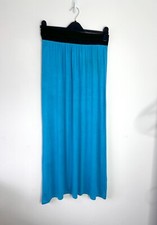 Women  s Striking Blue Soft And Stretchy Midi Skirt Size L/XL Summer Holiday