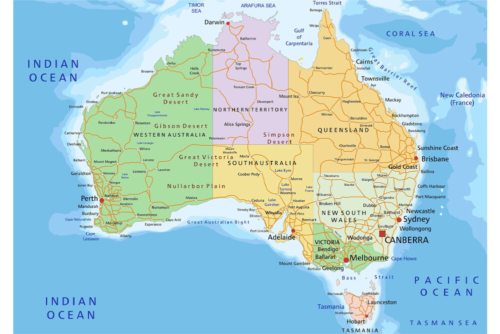 150X100cm MAP OF AUSTRALIA POSTER GIANT SIZE  FLAGS WALL PRINT TRAVEL