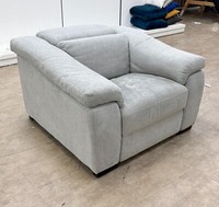 Furniture Village Nicoletti ‘Galileo’ Light Grey Fabric Armchair Manual Headrest