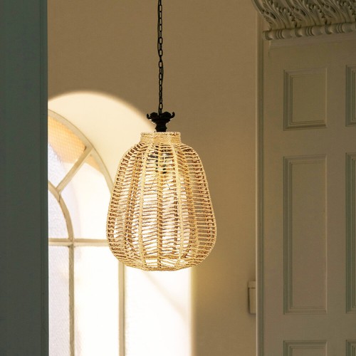 Woven Lampshade Lampshades for Table Rattan Drum Floor Replacement - Picture 5 of 11