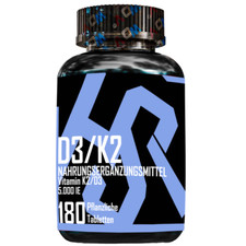 Vitamin D3 K2. hochdosiert 5000 IE + MK7 vegan 180 Kapseln ohne Zusatzstoffe!!!!