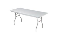 Kwik-Covers Short Rectangular Fitted Plastic Table Covers, 4' x 30", Bundle of 5