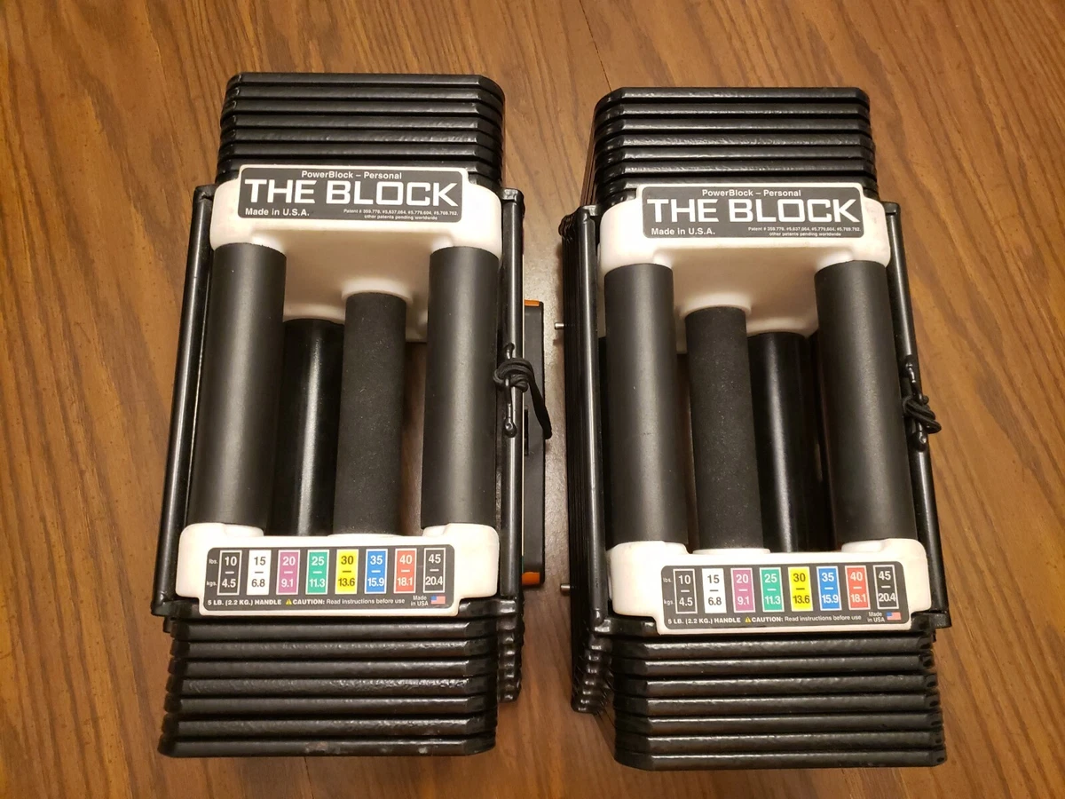 THE BLOCK PowerBlock Personal adjustable dumbbells 10 45 lbs eBay