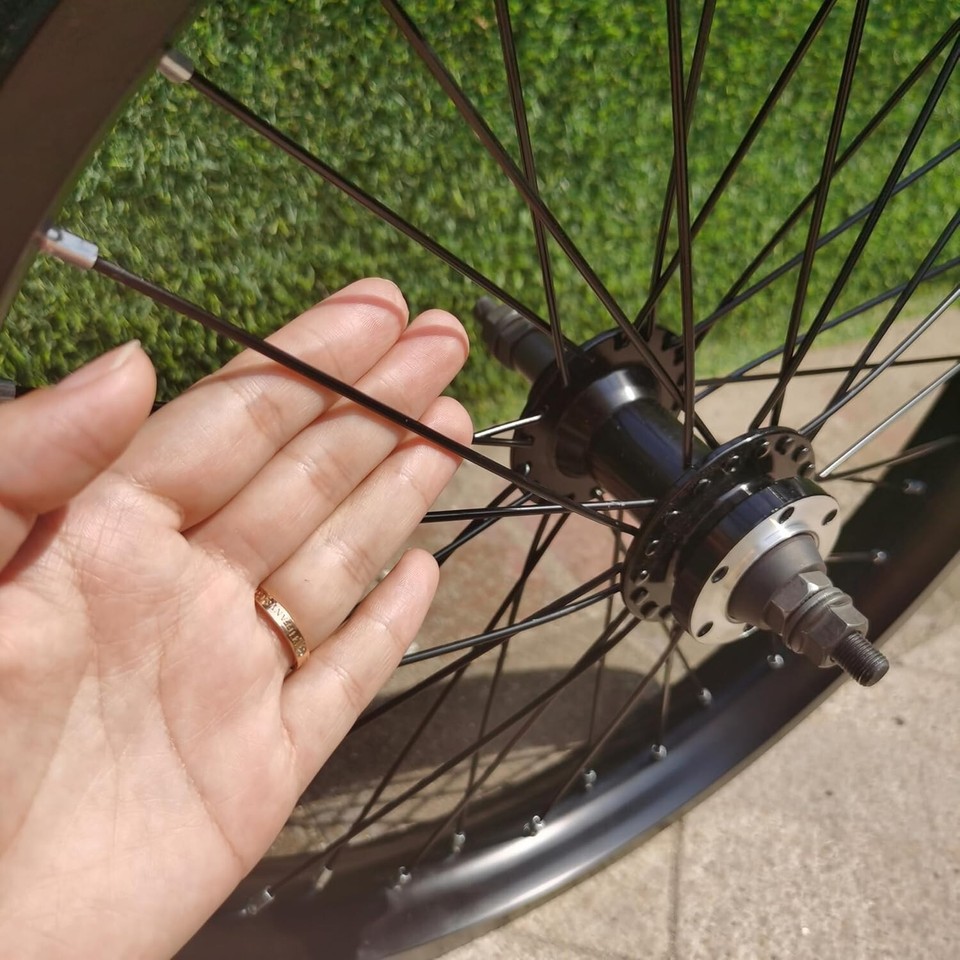 Roue Arrière Vélo 20 Pouces - Jante Double Couche Aluminium 48 Rayons - Écartement 135mm - Neuf