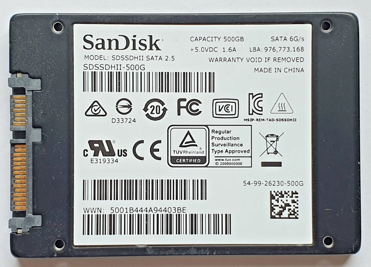 SanDisk Solid-State Drives 2.5 in Form Factor 500 GB Storage