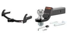 CURT Trailer Hitch Kit w/ 2in Receiver, Ball Mount, Hitch Lock, Pin & Clip 13145
