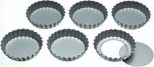 Mini Tart Tin with Loose Bottom Stainless Steel Freezer Safe 10cm Baking Mold