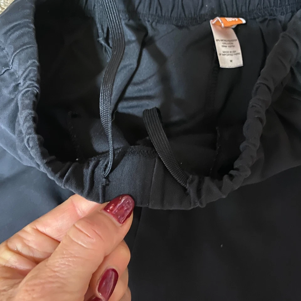 Брюки повседневные женские Lucy средние черные эластичные средняя посадка широкие штанины шнурок - Изображение 4 из 4