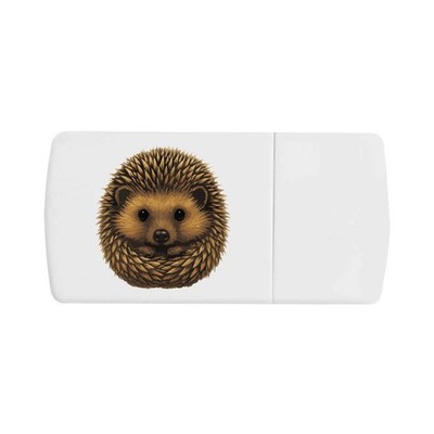 Pillendose ''Süßer zusammengerollter Igel mit Stacheln'' mit Tablettenteiler (PI00037646)
