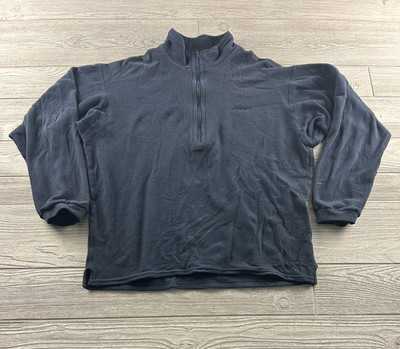 Simms Fleece Pullover Mens Large Blue Long Sleeve 1/4 Zip Mock Neck Fishing