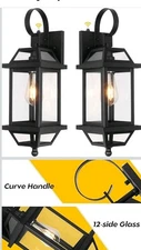 2Pack Outdoor Porch Lights Dusk To Dawn Outdoor Wall Lights Black Outdoor Lights