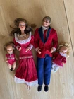 MATTEL VINTAGE 1986 HEART FAMILY KISS & CUDDLE - Mom, Dad, Baby Boy, Baby Girl