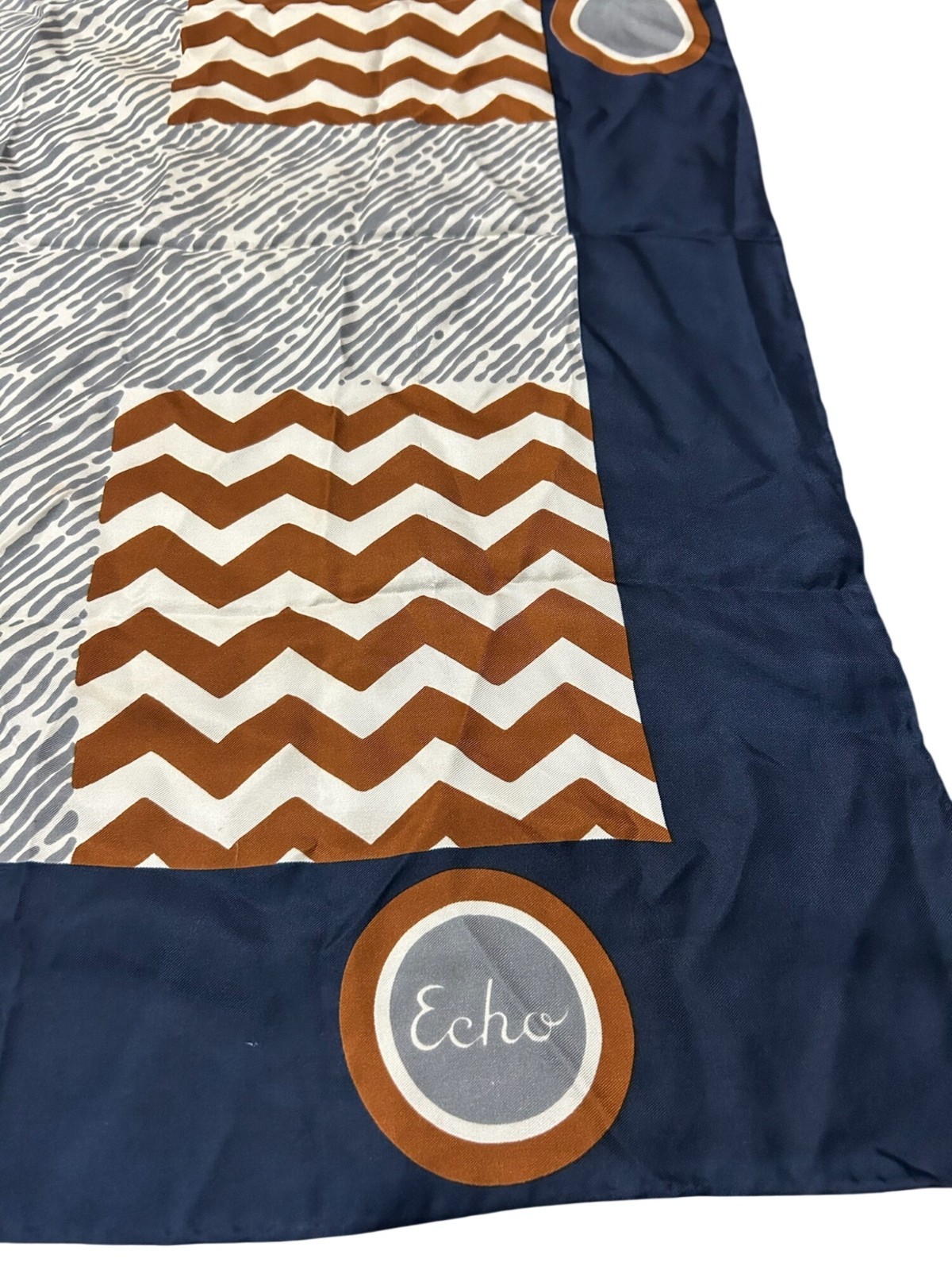 Echo Chevron & Striped Pattern Multicolor Silk Sc… - image 2