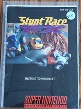 Stunt Race FX SNES game with manual, tray, and protector