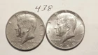 KENNEDY HALF DOLLAR,  40%  SILVER,   1968-D,  1969-P, ----438