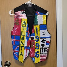 Vintage 1996 Atlanta Olympics Sequined Vest Women  s Size Small