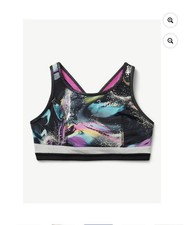 Justice Girls Size XS 5/6 Swirl Print Reversible Racerback Sports Bra