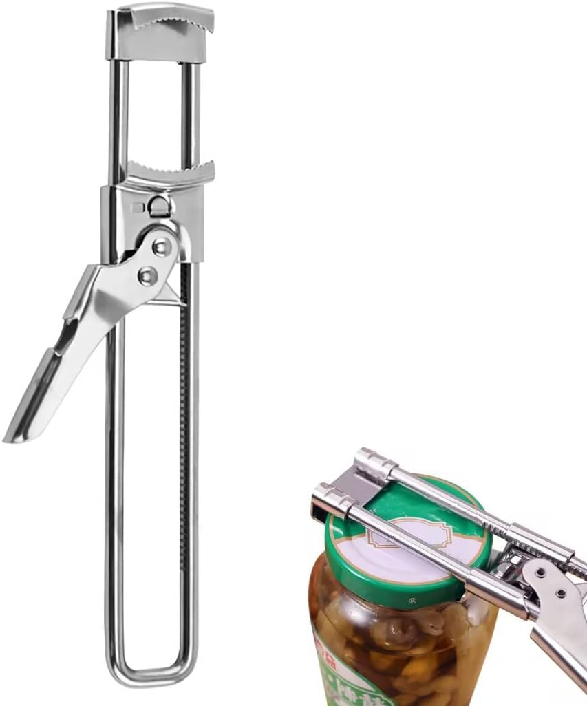 Can Opener, Stainless Steel Lid Opener, Adjustable Multifunctional Jar Opener, B