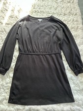 Nine West Women's Black Pullover Sweater Dress XL Long Sleeve Round Neck Short