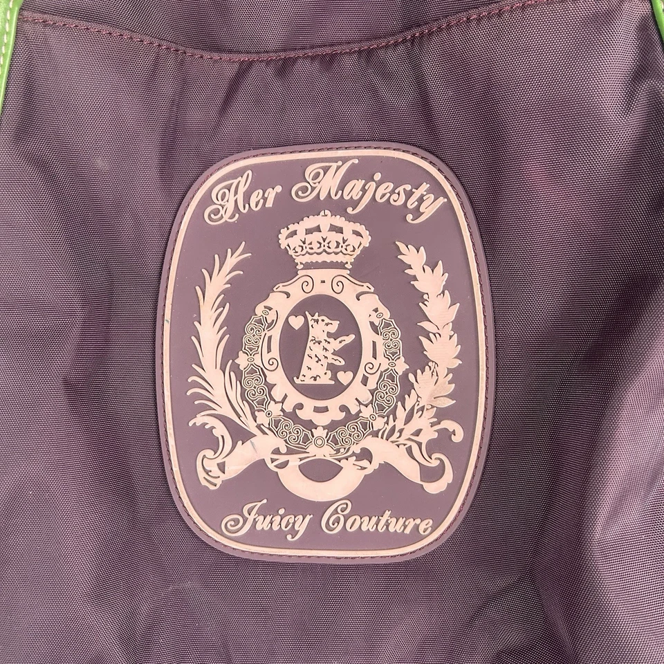 Y2K VTG Juicy Couture Her Majesty Purple Nylon Tote Handbag Adventures of G&P - Image 3 of 4